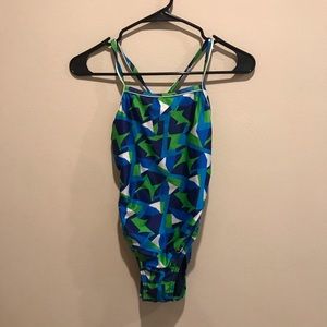 Blue and Green Speedo Swimsuit